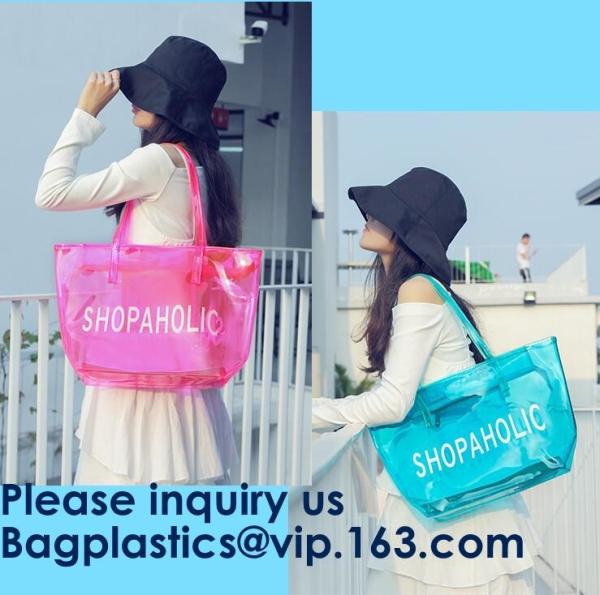 Quality Waterproof Beach Pvc Bag Summer Beach Bag, China Suppliers Transparent PVC Women Bags Tote Beach Handbags for sale