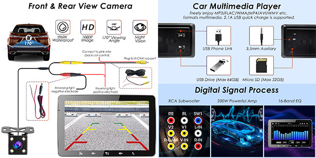 9 RCA Port Single Din Car Radio IPS LCD MP5 Single Din Dvd Player
