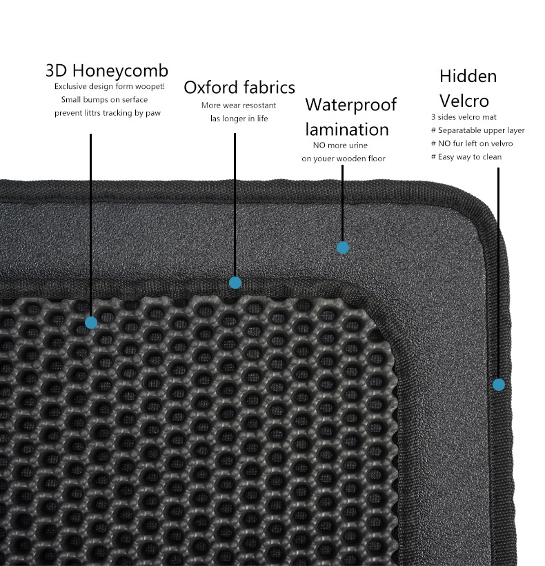 Foldable 60cm Waterproof Pet Mat PU Double Layer Cat Litter Mat