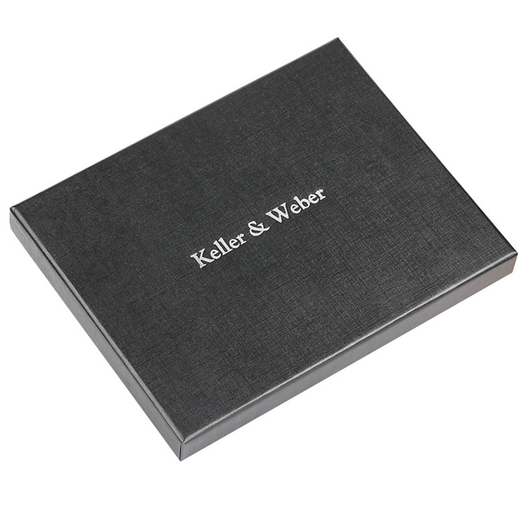 Personalized Black Wallet 1200g 2mm Rigid Gift Boxes With Lids