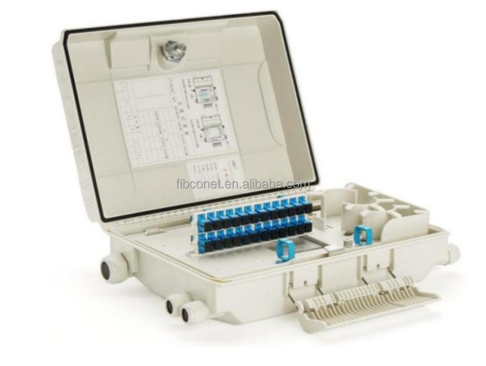 FTTX 16-Core Fiber Optic Distribution Box GF-KSW-24A 24-Core PC ABS Drop cable 24pcs