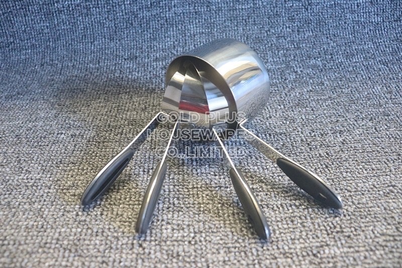 125ml 4pcs Silver Stainless Measuring Cups And Spoons For Baking