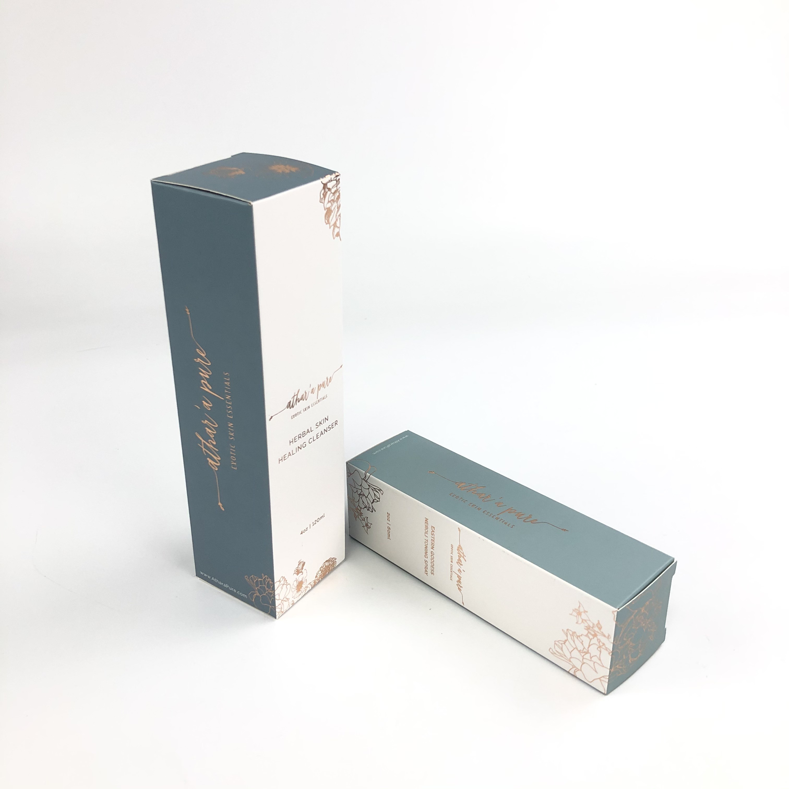 Custom retail logo printed skincare bottles or jars packaging paper cosmetic box