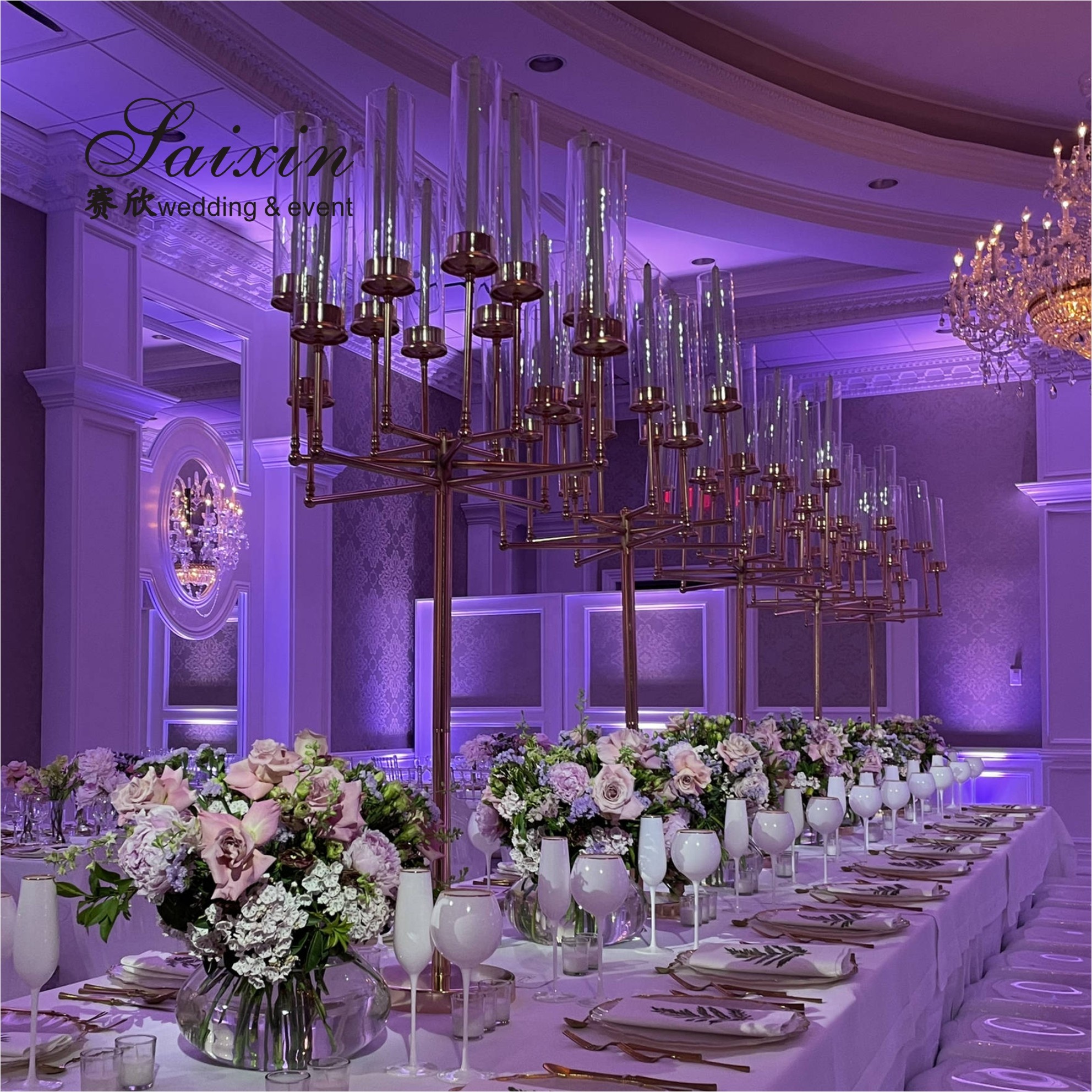 13 Arms Crystal Glass Candelabra Centerpiece Wedding 150CM