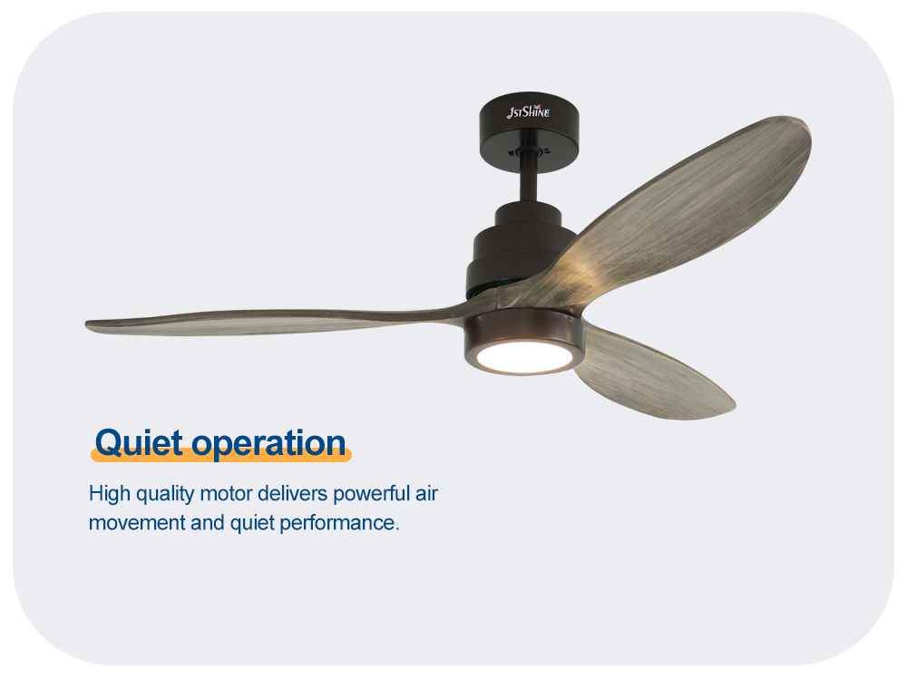 Lighting Solutions Service LED Ceiling Fan with 3 Wooden Blades and Remote Control