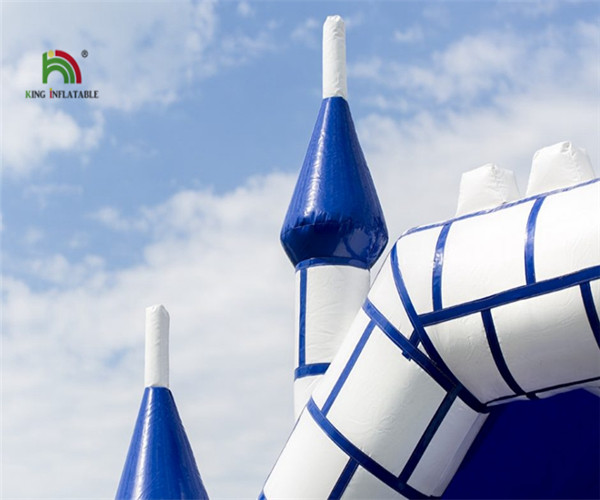 Blue White Commercial Kids Air Jumping Inflatable Castle Toys With Roof