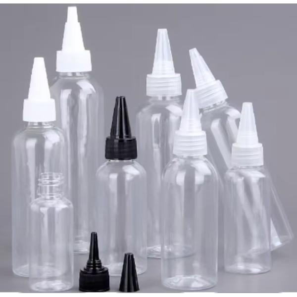 Refillable Ink Glue Dropper Plastic Sharp Mouth Bottle With Nozzle Twist Pointe For Saled Cap