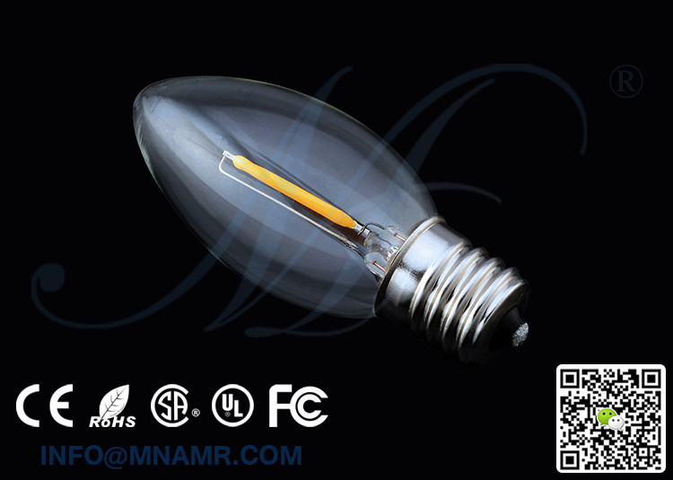 Hot Selling Dimmable C7 LED String Light Bulbs E11 E12 E14 1w 2w 4w 6w 110v 120v 130v 220v 230v 240v