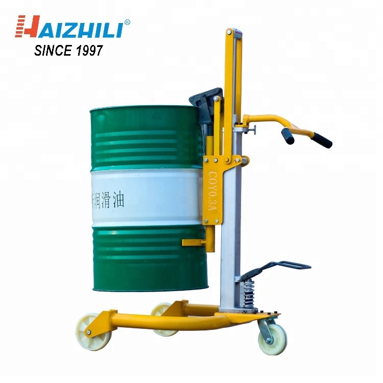 Hydraulic Drum Lifting Trolley , Powder Coating Surface 420kg Manual Oil Drum Truck
