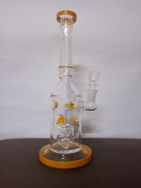 11Inches Recycler Oil Rig Glass Smoking Pipe with 14mm Quartz Banger