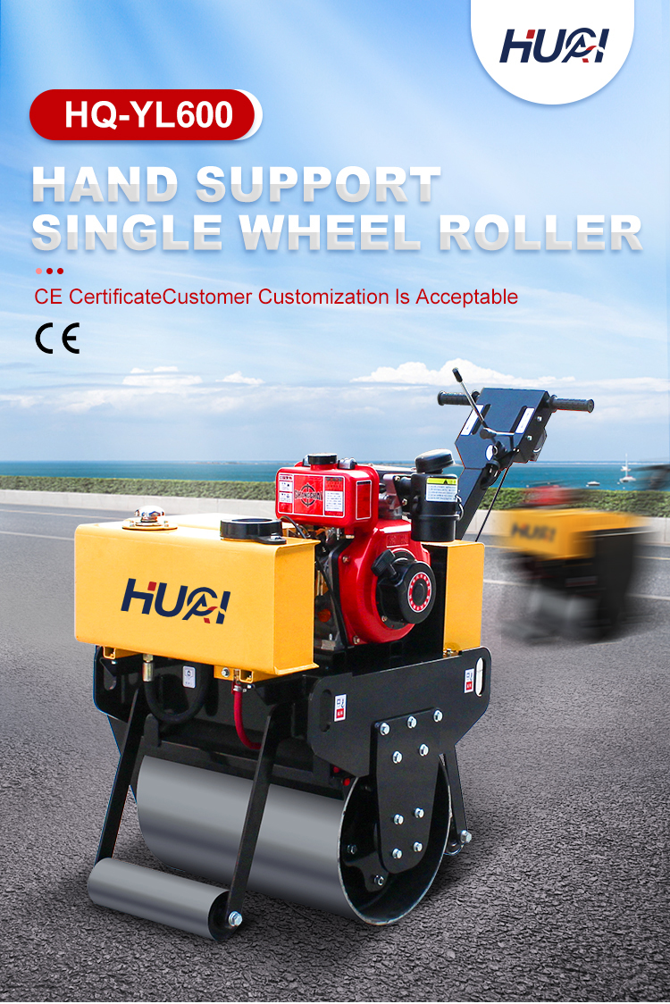 2.5L Fuel Tank Capacity Single Wheel Roller for Walk Behind Vibratory Compaction