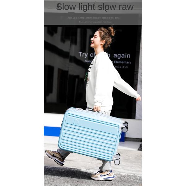 Durable Students' 20-Inch Durable Luggage Case with Mute Universal Wheel and Combination Lock Aluminum Fresh Small Suitcase Set