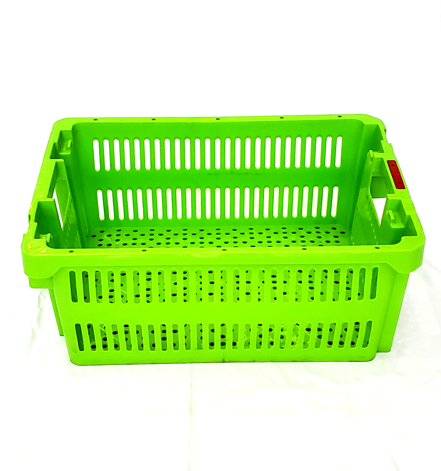 Colorful Agricultural Perforated Plastic Moving Turnover Nestable Crate Stackable Plastic Basket