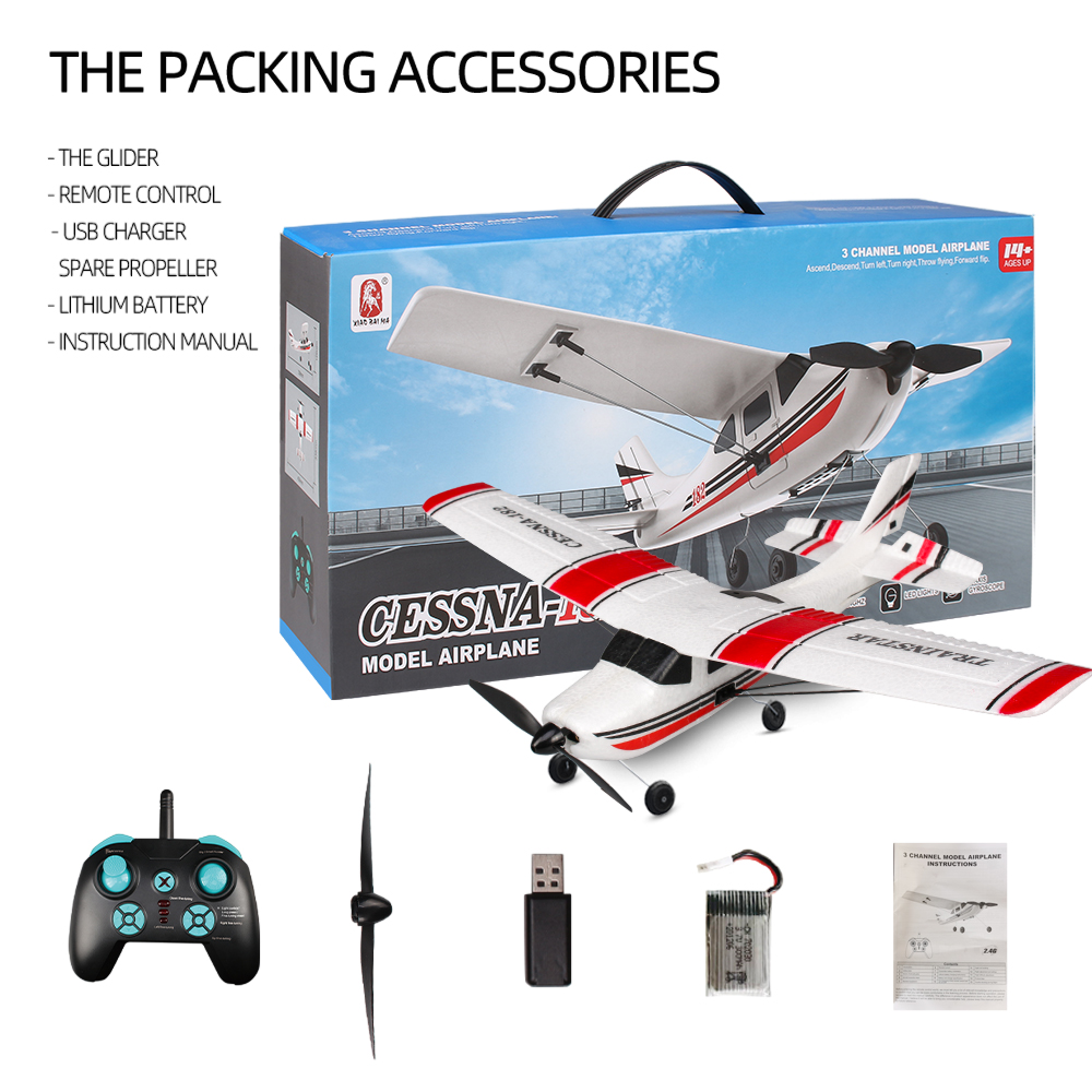 Package Includes Batteries Simulation Model Airplane RC Plane for Children and Adults