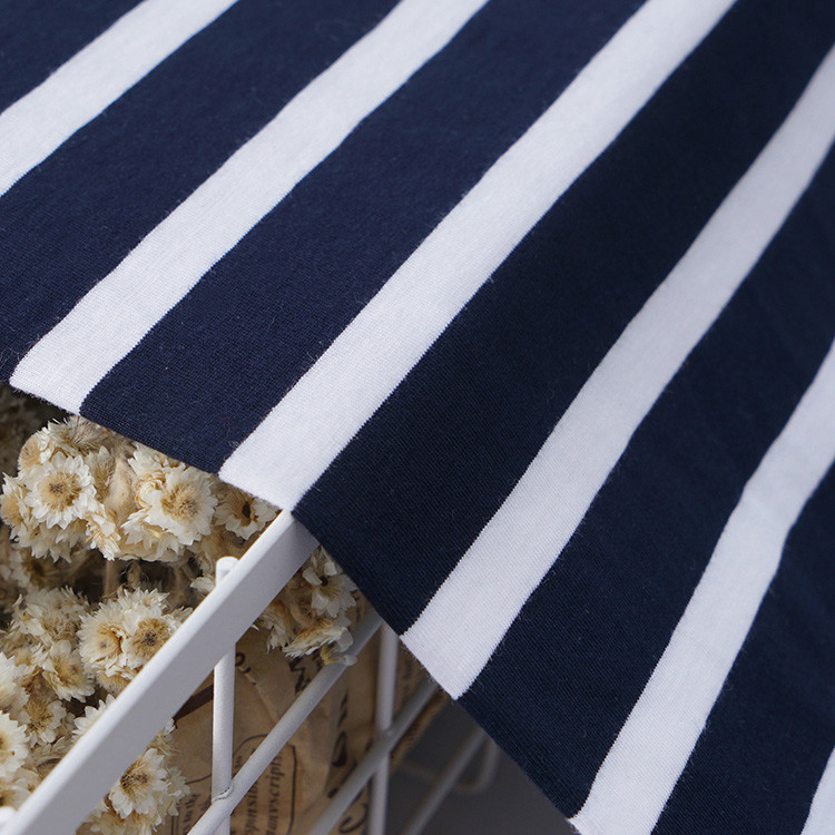 Cotton Breathable Jersey Soft Striped Material Fabric For Polo Shirt