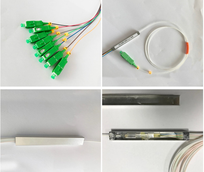 LC APC Steel Tube Fiber Optic PLC Splitter 1x4 Loss For PON