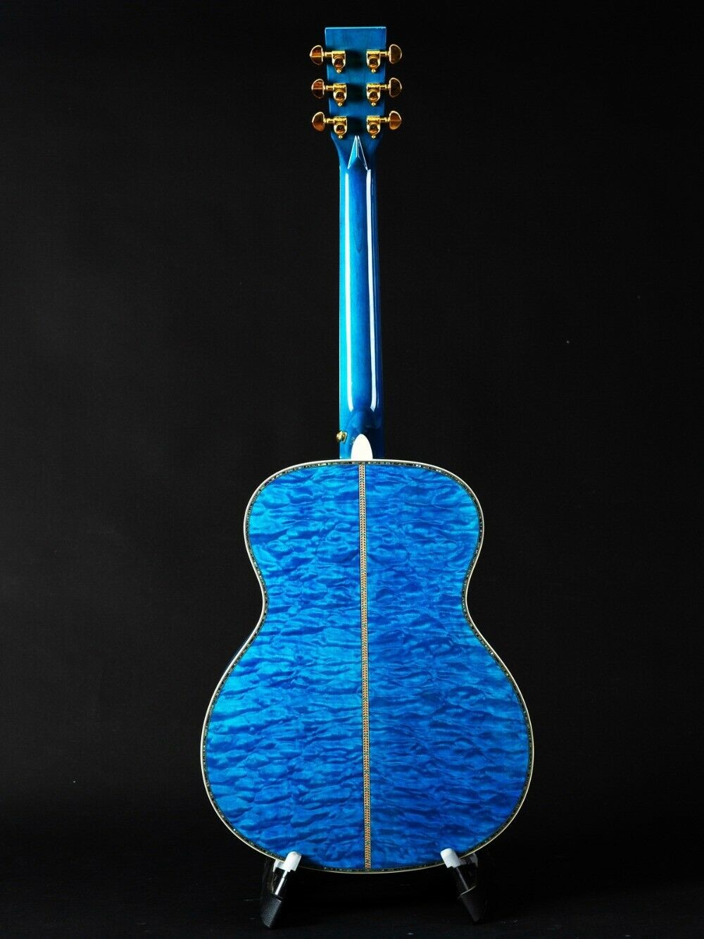 Abalone Blue Solid spruce top 40 inch OM style acoustic guitar Burst maple back