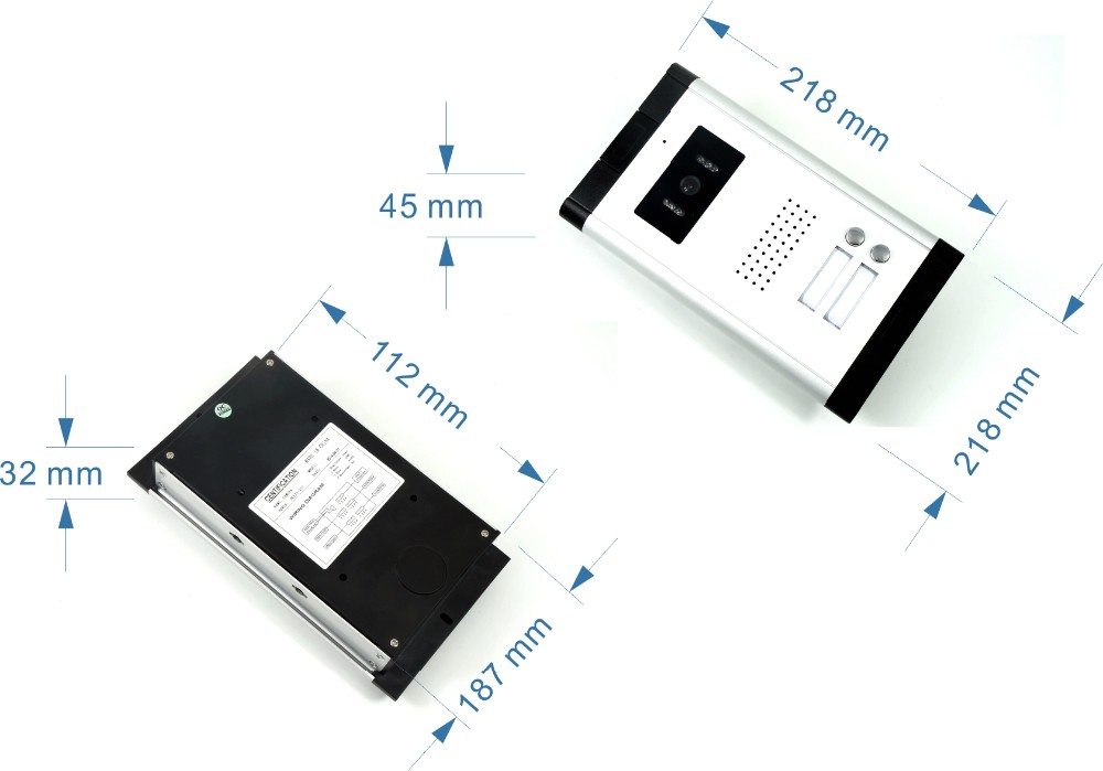 CK-103 @ Popular light and slim style 7inch color screen night vision and intercom system for multi-apartment