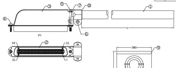 RJ21 IDC Cable Assembly 90 Degree Or 45 Degree Metal Cover Outlet
