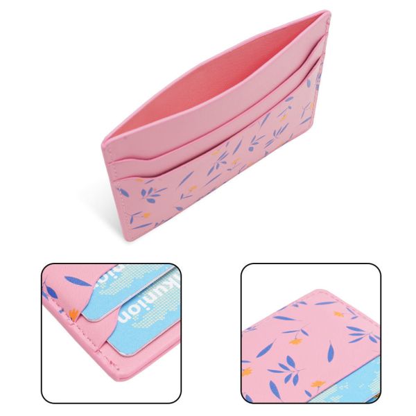 Slim Minimalist Leather Card Holders RFID Blocking Card Case Wallet Custom Logo
