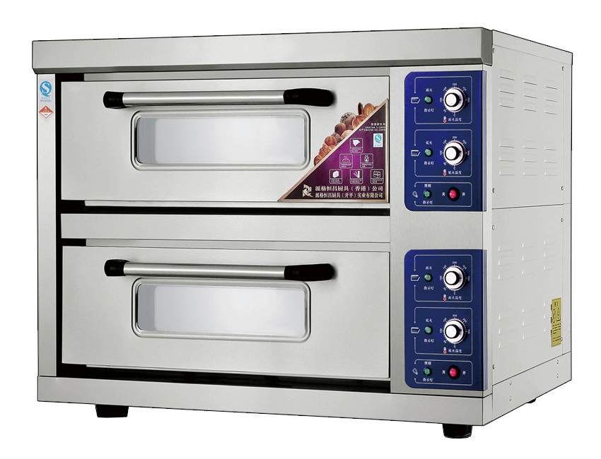 2 Decks 2 Trays Stainless Steel Electric Baking Ovens Laminated-Type Features Energy-Saving Temperature Range 20~300°C