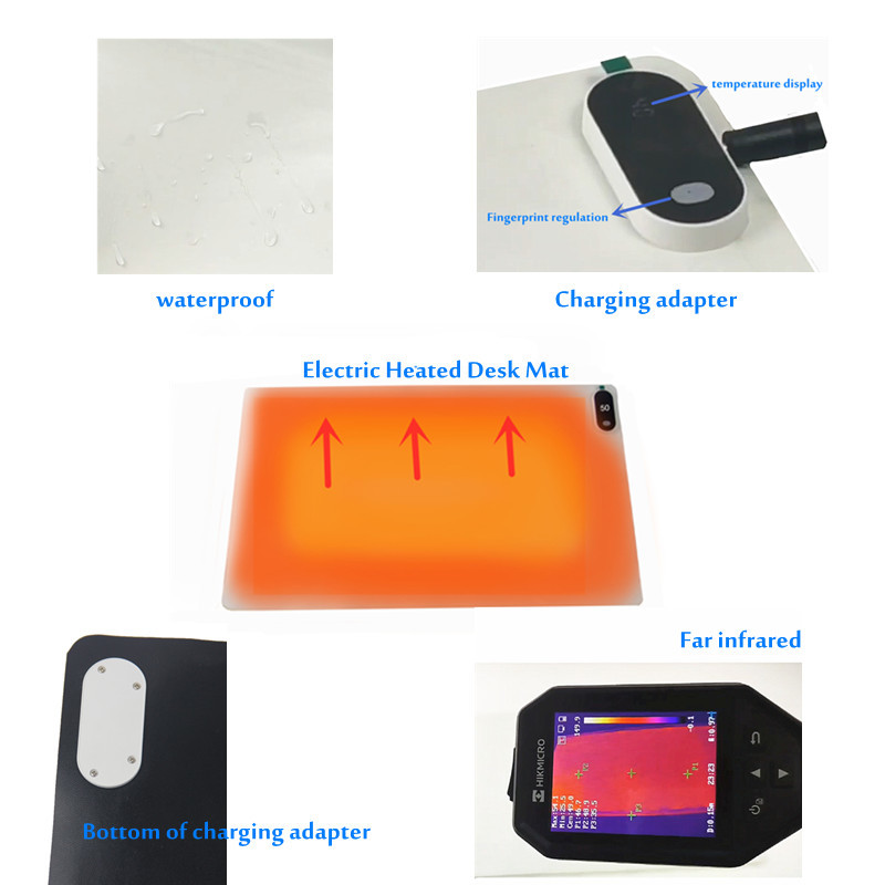 Desk Waterproof Electric Heated Pad PVC Material 3 Speed Touch Control OEM