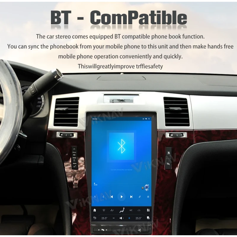Touch Screen GPS Navigation Cadillac Escalade Radio Replacement 2008-2012 Wireless Carplay