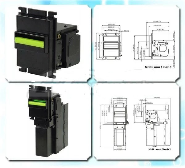 Intelligent Arcade Vending Machine Bill Acceptor RS232 / Pulse / MDB Interface
