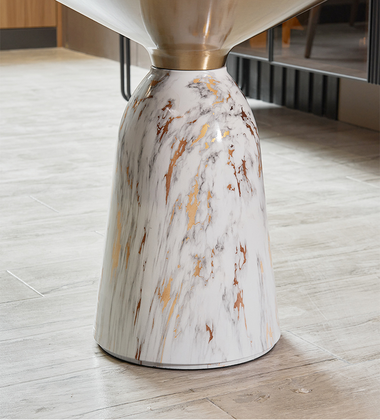 Stainless Steel White Marble Top Circular Coffee Table 50*50