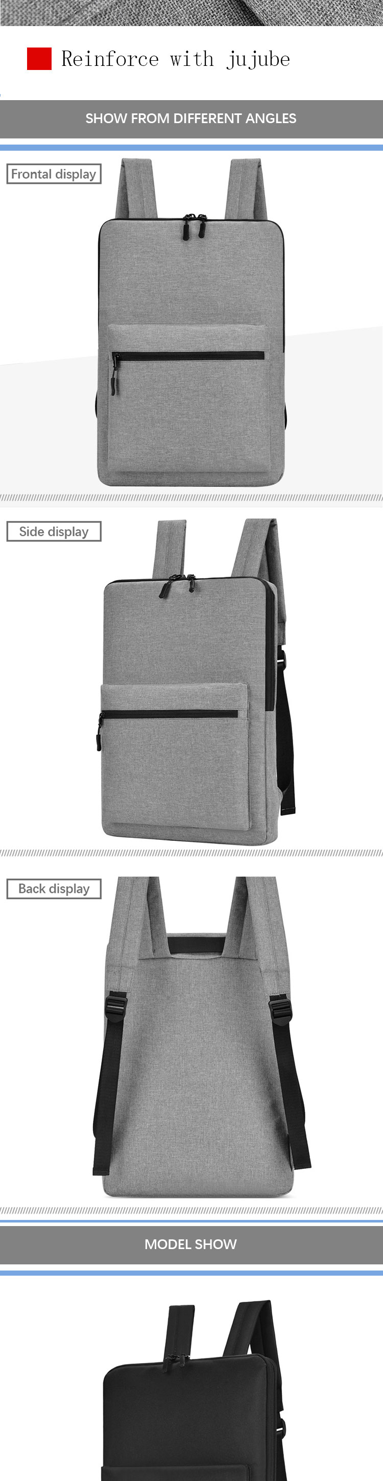 Portable Men 15 Inch Laptop Smart Backpacks Ultra Thin Leisure Business Bag With USB