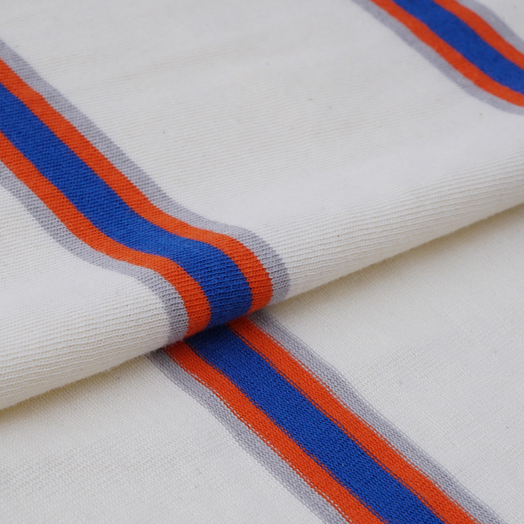 Moisture-Absorbent And Breathable ​And And Lycra Cotton Striped Cotton Fabric For T-Shirt