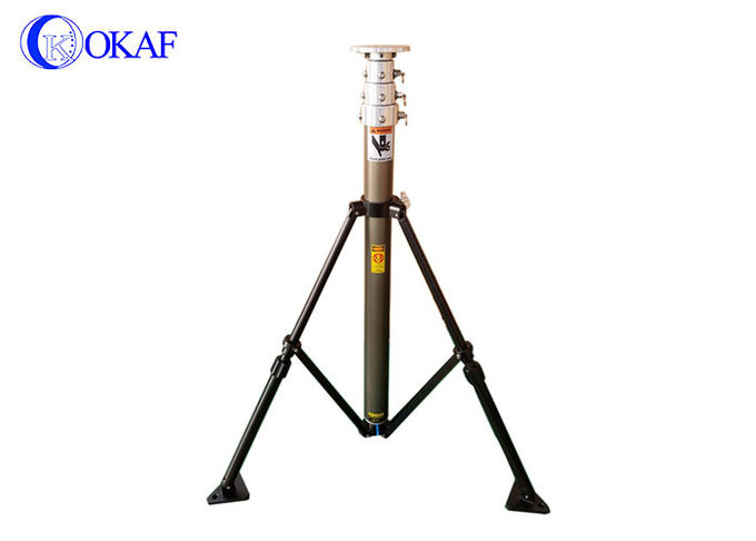 Manual Telescoping Camera Mast , Surveillance Telescopic Antenna Tower Aluminum