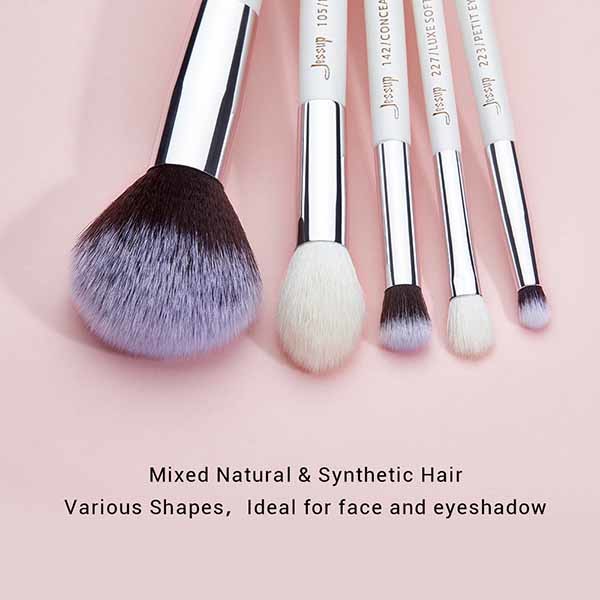 15.2cm 17.5cm Essential Makeup Brushes Set Dome Shaped Jessup Brush Set