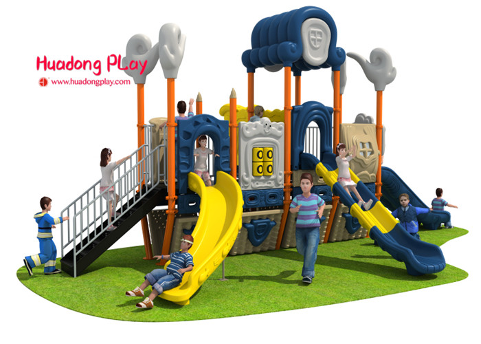 Kids Outdoor Playground Slides , Cartoon Plastic Playground Slide 850*590*420cm