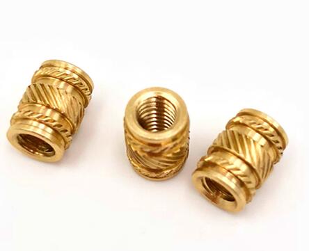 Injection Molded M8 Brass Insert Nut Through Thread Knurled Copper Insert Nut