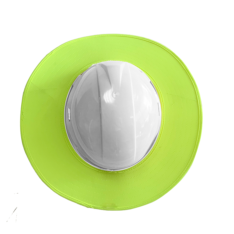 Lime and Orange High Visibility Sun Protection Helmet Curtain for Breathable Sunshade
