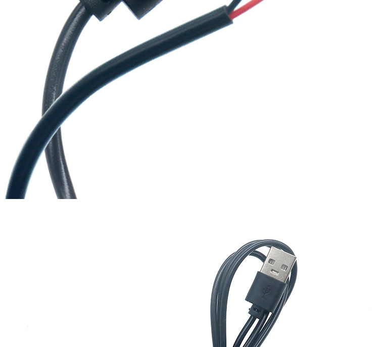 High Quality 5V USB 2.0 A Male to Open Stripped Bare 2pin Wires End Pigtail Cable for LED Light Strip Lamp