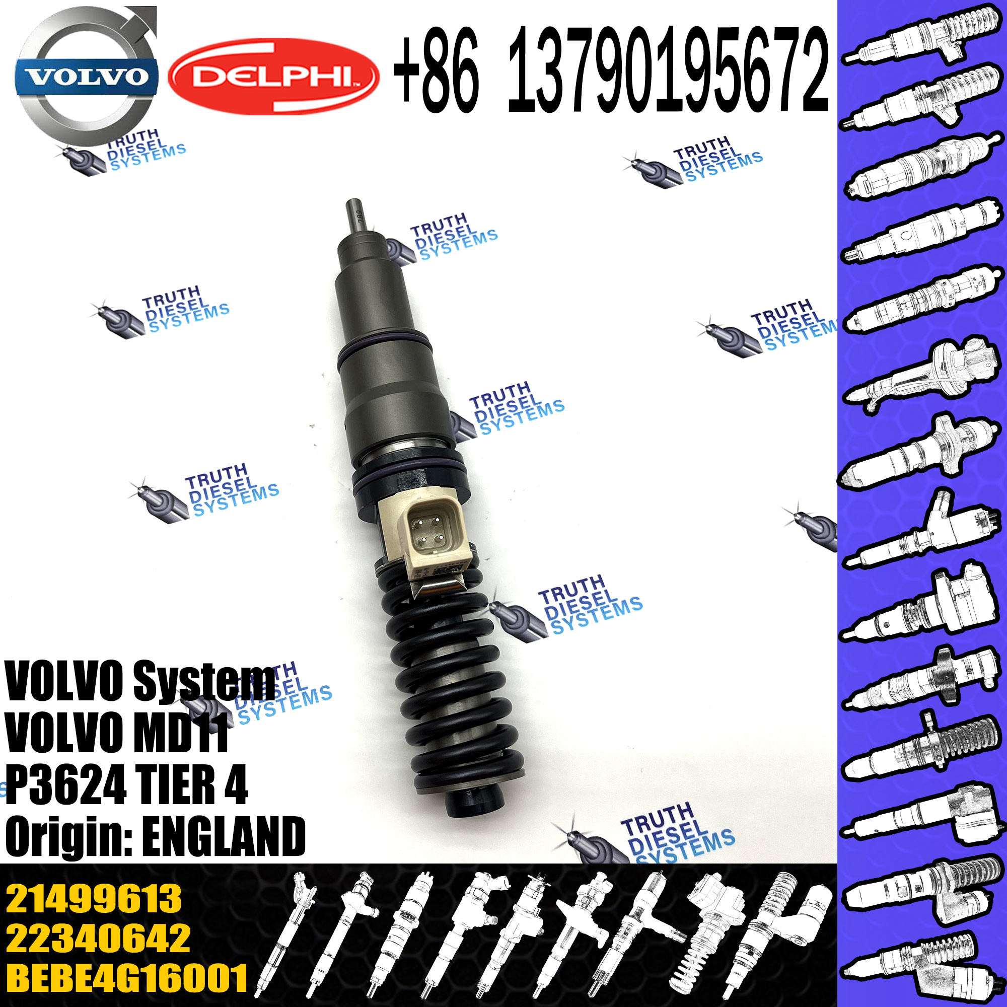 Direct Sale Diesel Fuel Injector 21499613 7421569191 BEBE4N01001 For VOL MD11 EURO 5 HIGH POWER