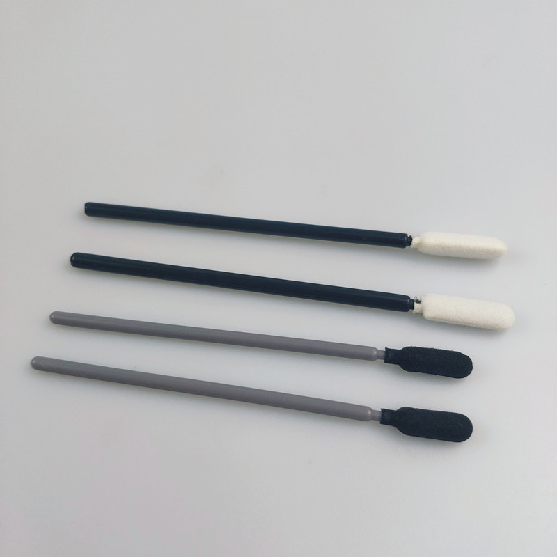 Gray PP Stick Industrial Black Foam Tip Swabs Dust Free