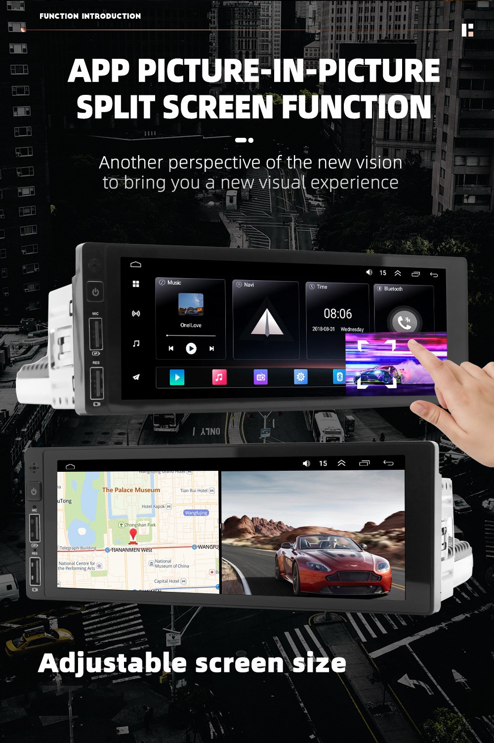 3G/4G Sim Card Connection 1G/2G RAM CarPlay Android-Auto MP5 Player for Car Stereo