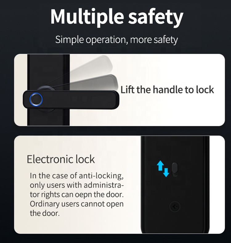 35mm-50mm Anti Theft Intelligent Electronic Lock Tuya Fingerprint Lock