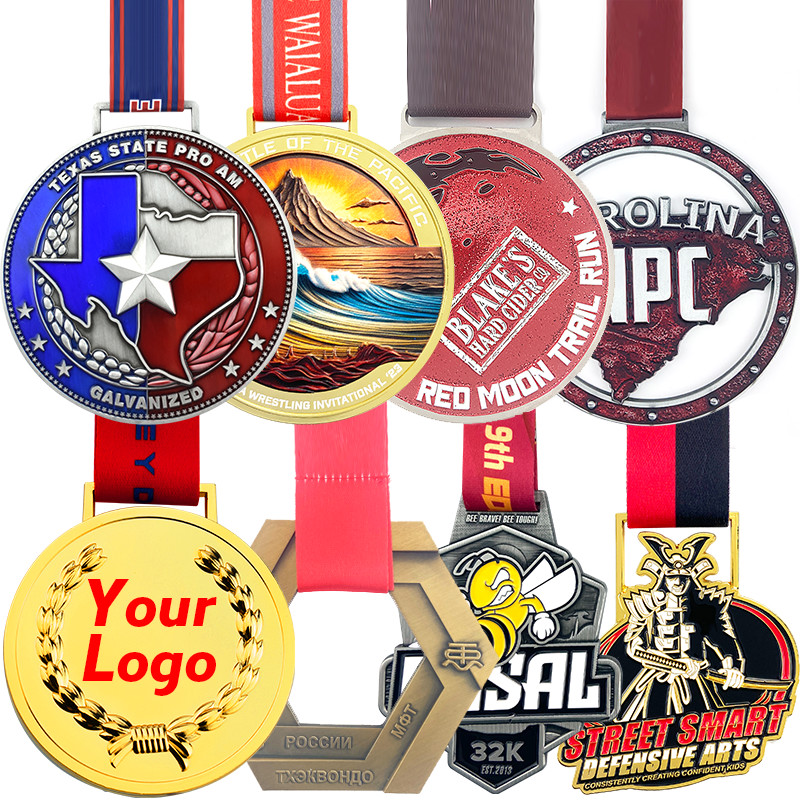 Custom Sport Souvenir Die Cast Medal Silver Gold Metal Soccer Gymnastics Medals