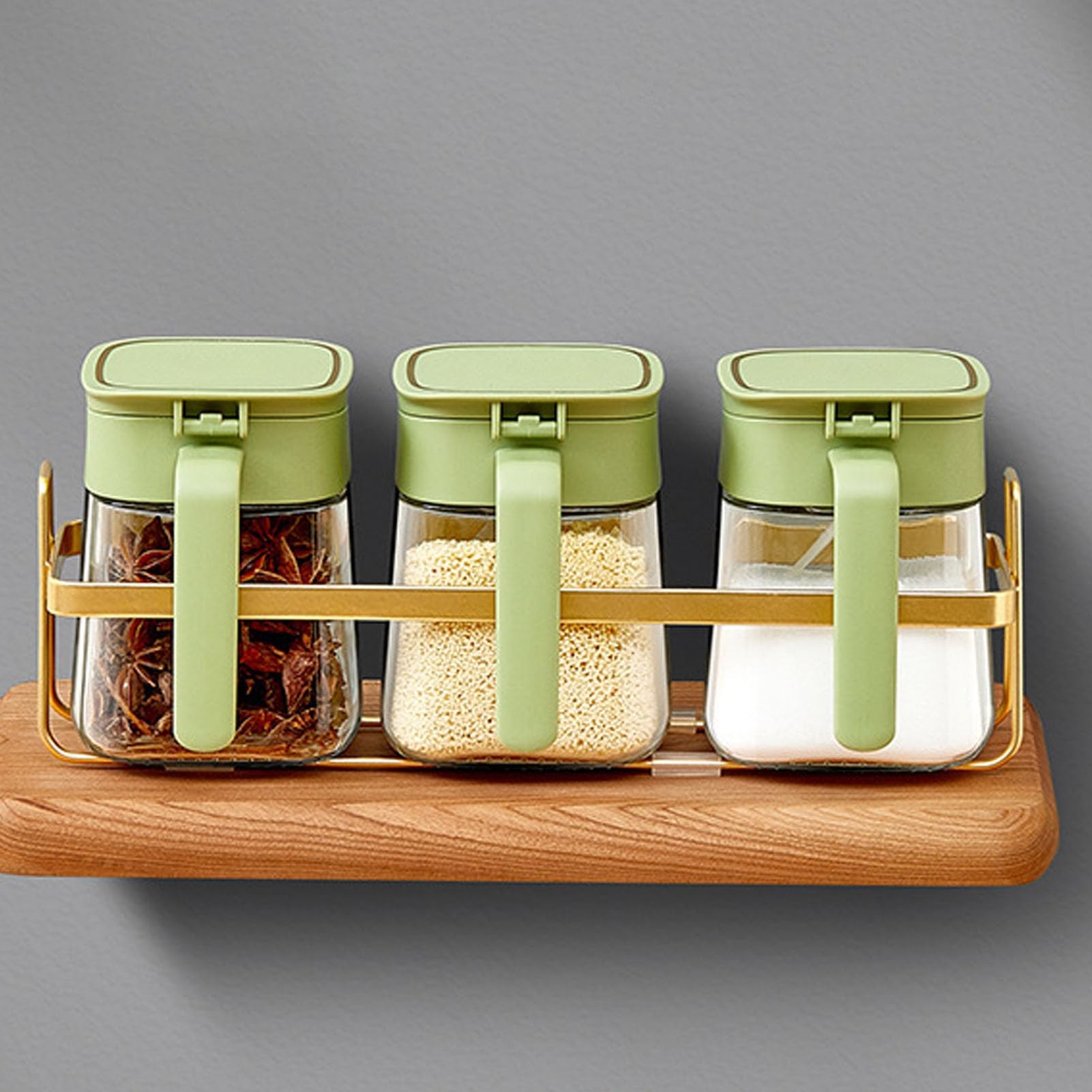 ‎10.9 Ounces Salt Sugar Pepper Spice Storage Containers Glass Seasoning Jar Set Leakproof