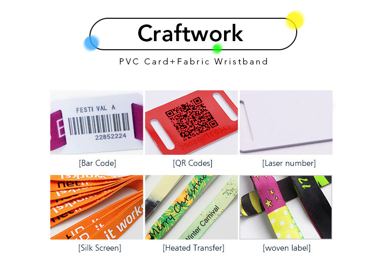 Waterproof NFC RFID Fabric Wristband Bracelet With UID Numbers For Social Distancing