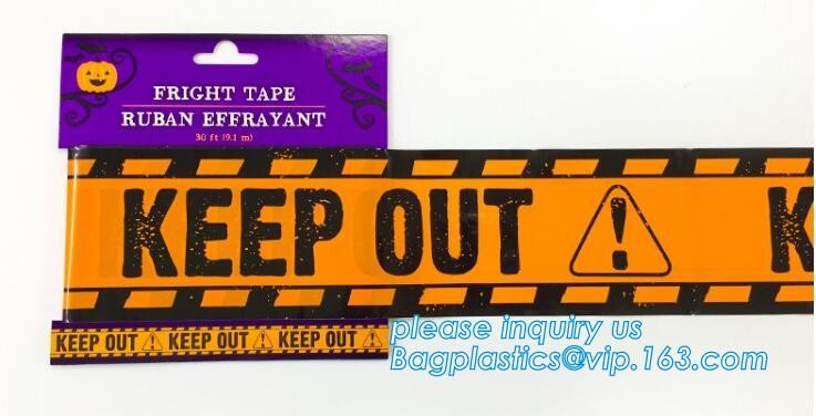 pe no adhesive fright tape halloween Caution Tape yellow warning tape,Custom Printed Halloween Party Decoration Caution