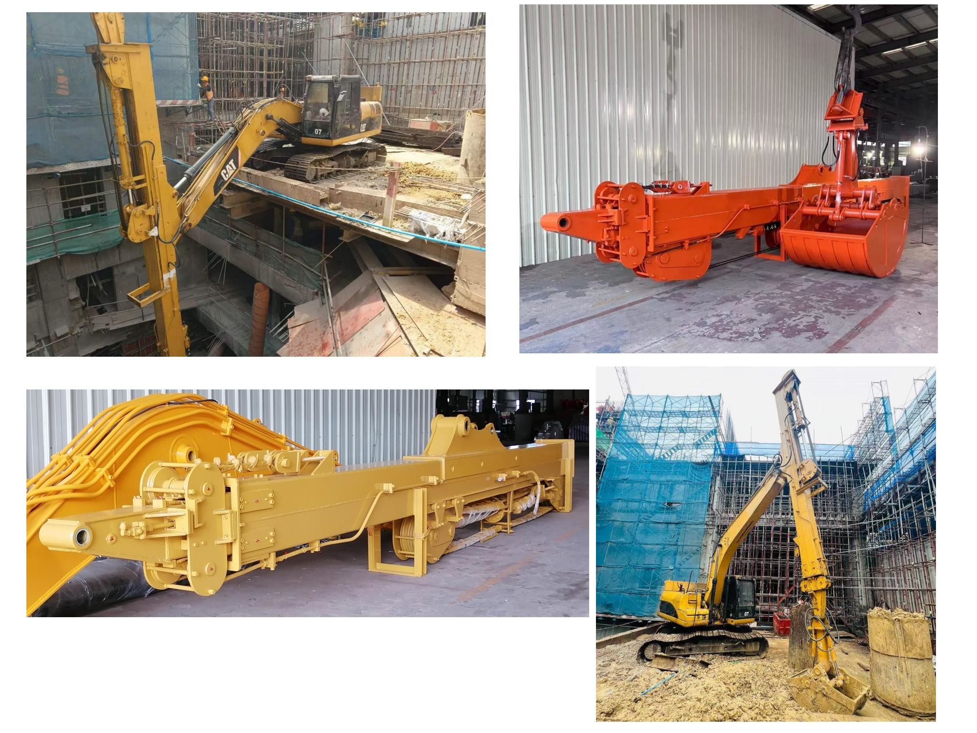 Excavator Telescopic Arm With Hydraulic Long Reach Grapple Better Welding