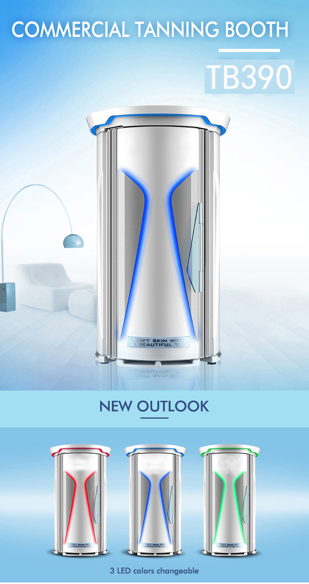 Hotsale Vertical Solarium Stand up Tanning Bed Indoor Sunbed Machine Down Home Tanning Bed Booth Taning Machine Solarium Sunbed for Skin Tanning