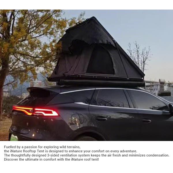 2.3m Car Roof Tent Camping 300gsm Polyester Hard Shell Ladder For SUV Van
