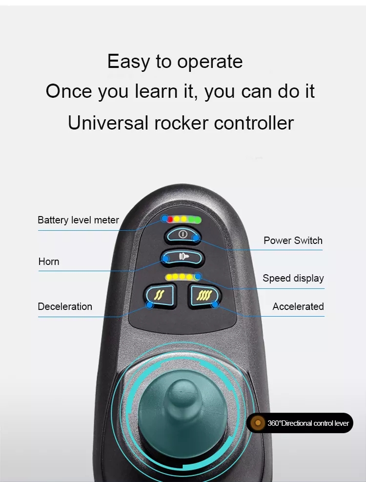 Lithium Battery Lightweight Electric Wheelchairs Folding Fully Automatic Breathable