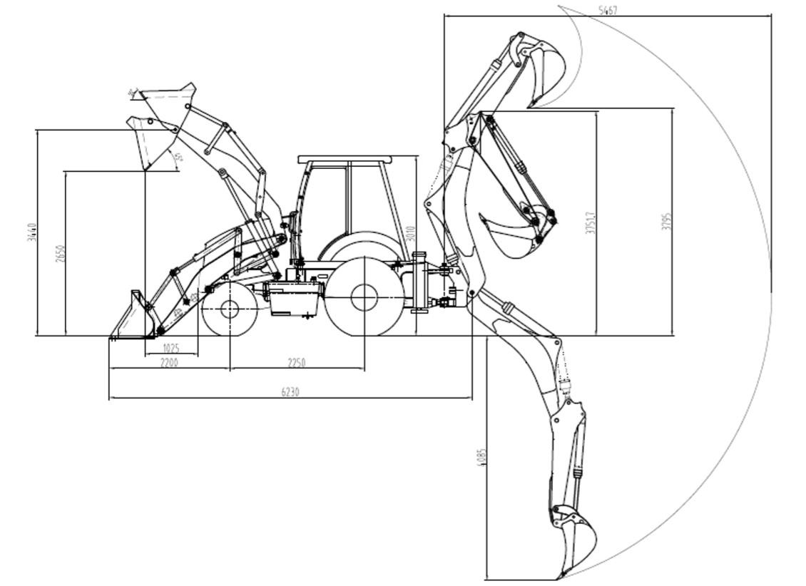 Corrosion Resistant 41K0010 Rear Drive Shaft Backhoe Loader Machine